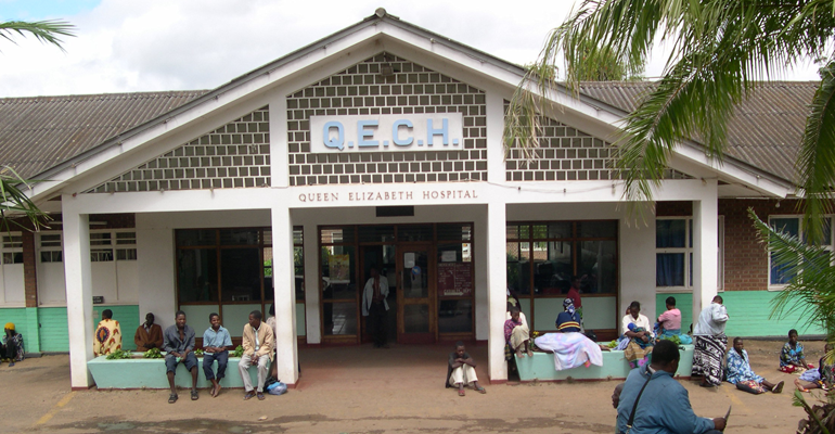 Queen Elizabeth Central Hospital Exterior in Malawi