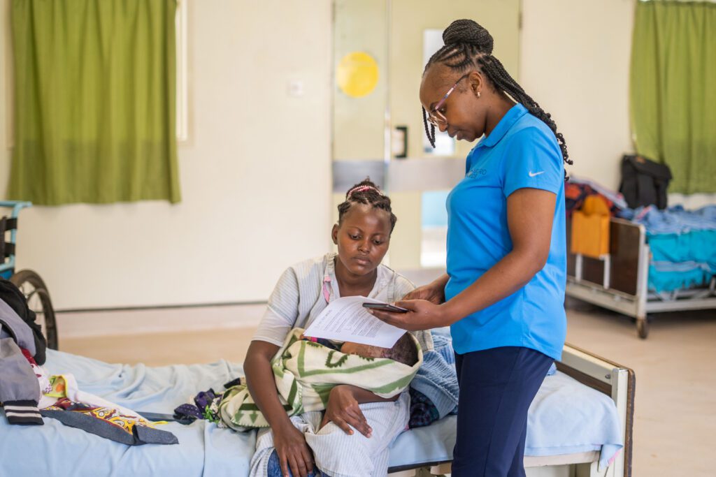 A one-on-one session with a guardian in the ward.